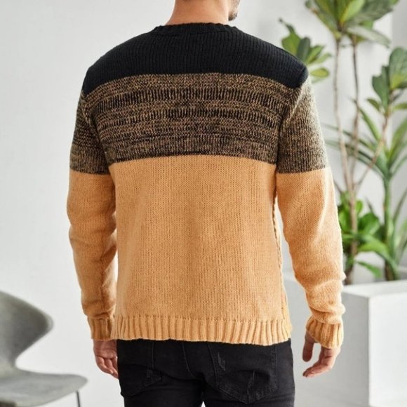 Tan Mens Knit Sweater - Picture 4 of 5
